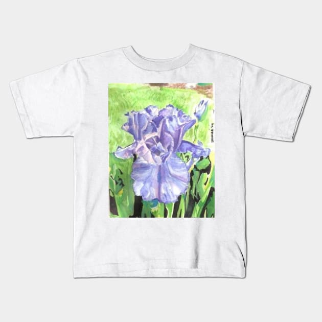 Iris Flower Kids T-Shirt by gjspring